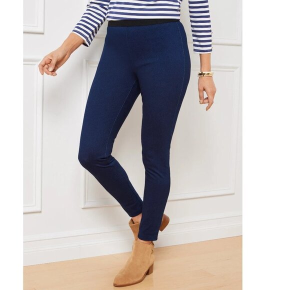 Talbots Soho Blue Solid Shadow Heather Leggings P3932 - Picture 1 of 11